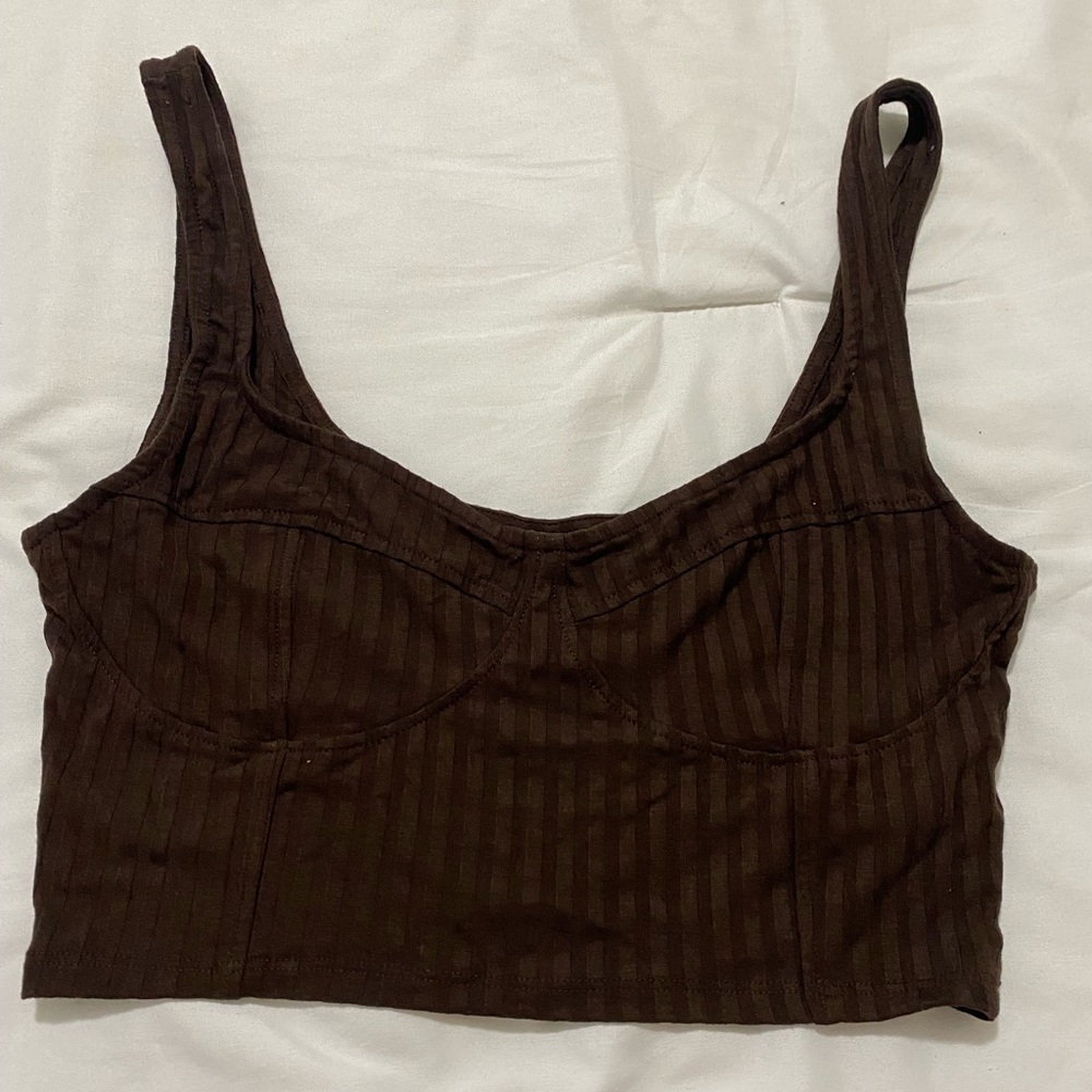 H&M Ribbed Brown Tank Top